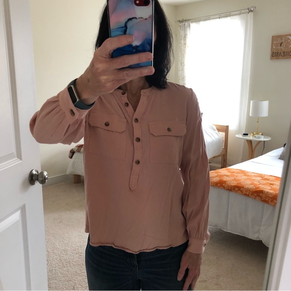 LOFT Pink Long Sleeved Blouse - Picture 4 of 7